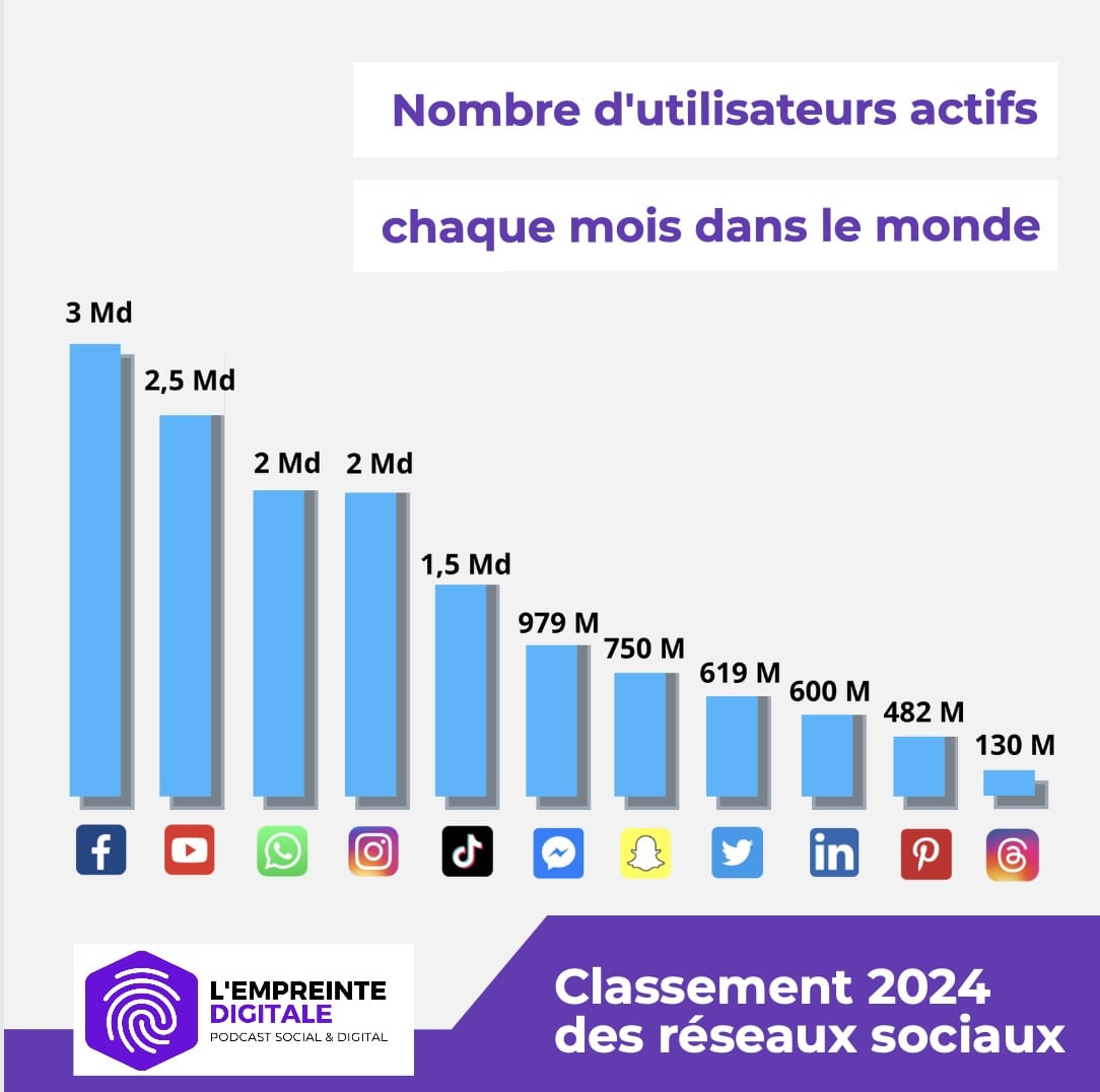 nombre utilisateurs reseaux sociaux monde 2024