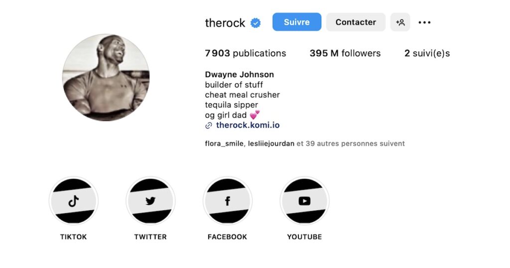 compte instagram the rock dwayne johnson