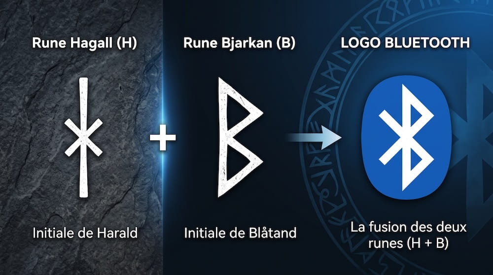 origine nom logo bluetooth rune antique